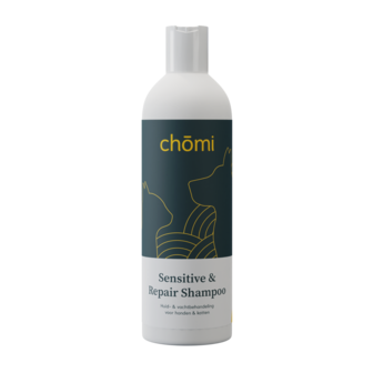 Chomi Pets - Hond &amp; Kat - Sensitive &amp; Repair Shampoo - 200ml - Natuurlijke ingredi&euml;nten - Schilfers - Droge vacht - erg vette vacht - Talg productie