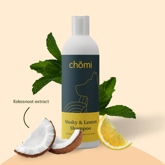 Chomi Pets - Dog Musky &amp; Lemon Shampoo - 200ml - Kortharige honden - Bescherming tegen vlooien - DE version