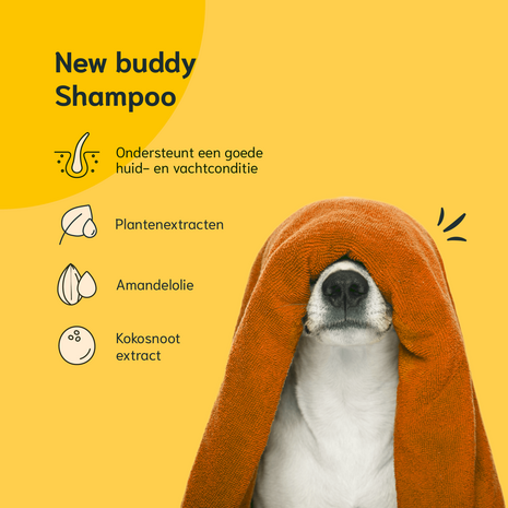 Chomi pets - Puppy & Kitten - New Buddy Shampoo - 200 ml - Amandelolie - Kokosnoot - Dagelijks gebruik