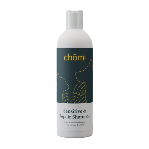 Chomi Pets - Hond &amp; Kat - Sensitive &amp; Repair Shampoo - 200ml - Natuurlijke ingredi&euml;nten - Schilfers - Droge vacht - erg vette vacht - Talg productie